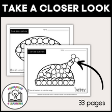 Load image into Gallery viewer, Thanksgiving Dot Marker Printables | Task Cards and Full-Page Activities