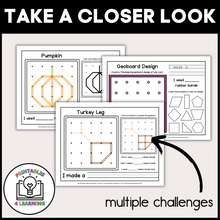 Load image into Gallery viewer, Thanksgiving Geoboards | Task Cards and Full Mat Geoboard Activities