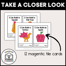 Load image into Gallery viewer, Thanksgiving Magnetic Tile Task Cards