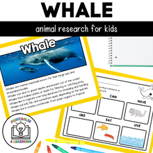 Load image into Gallery viewer, Whale Animal Study for Kids
