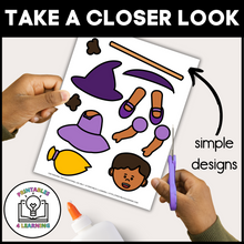 Load image into Gallery viewer, Halloween Witch Cut and Paste Craft with Visual Directions