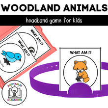 Load image into Gallery viewer, Who Am I? Headbands Game - Woodland Animals Edition