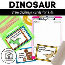 Load image into Gallery viewer, Dinosaur STEM Challenge Cards