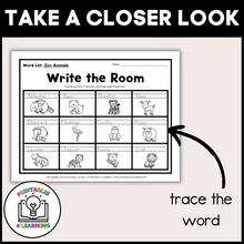 Load image into Gallery viewer, Zoo Animal Write the Room from A to Z