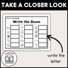 Load image into Gallery viewer, Zoo Animal Write the Room from A to Z