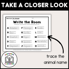 Load image into Gallery viewer, Zoo Animal Write the Room from A to Z