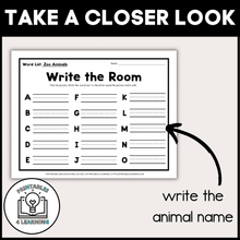 Load image into Gallery viewer, Zoo Animal Write the Room from A to Z