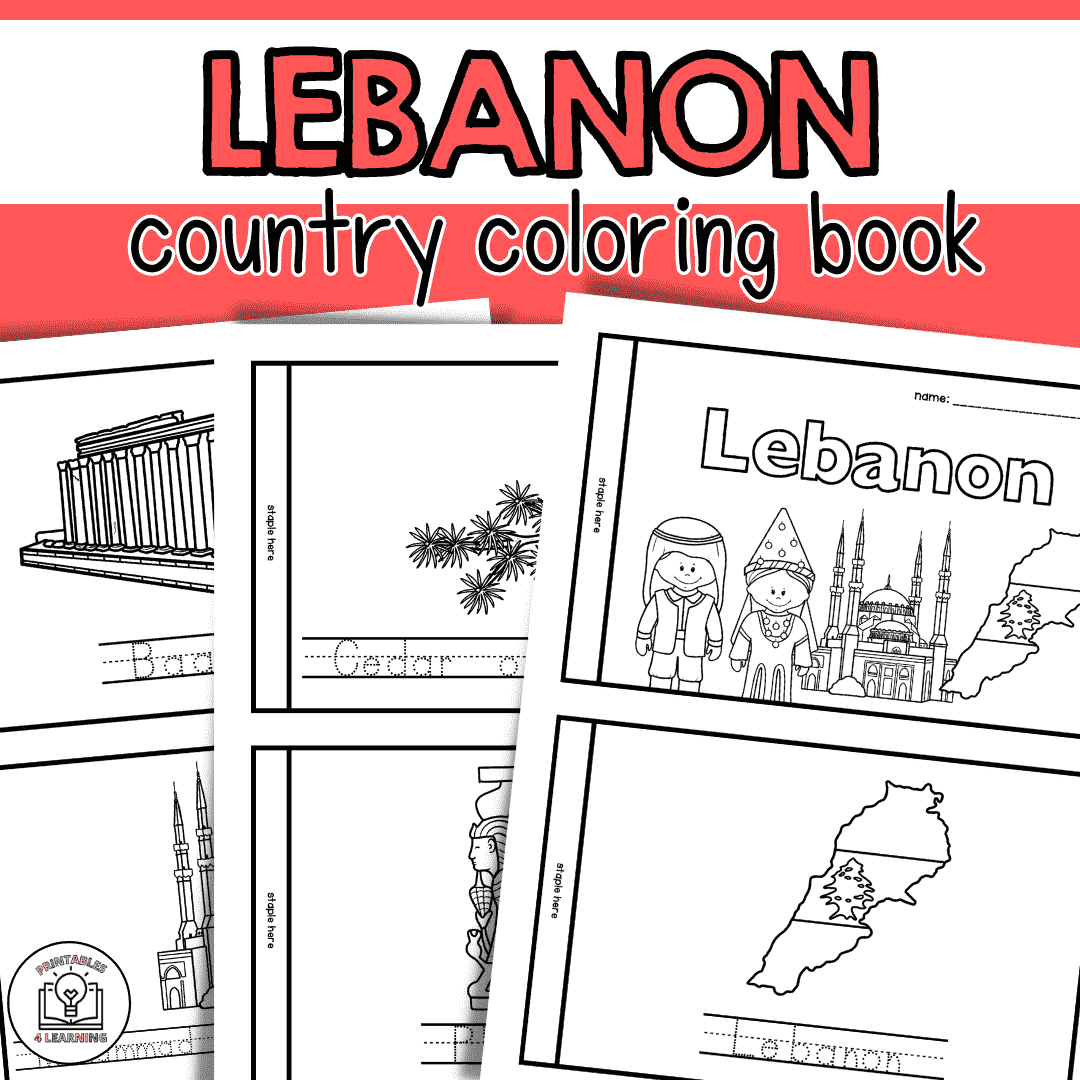 Lebanon Flag Coloring Page
