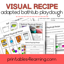 Load image into Gallery viewer, Adapted Visual Recipe: Bubble Bath Playdough - Printables 4 Learning