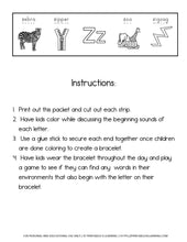 Load image into Gallery viewer, Beginning Sounds Alphabet Bracelet Craft - Printables 4 Learning