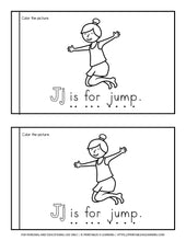 Load image into Gallery viewer, Letter J Emergent Reader Coloring Book
