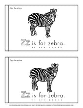 Load image into Gallery viewer, Letter Z Emergent Reader Coloring Book