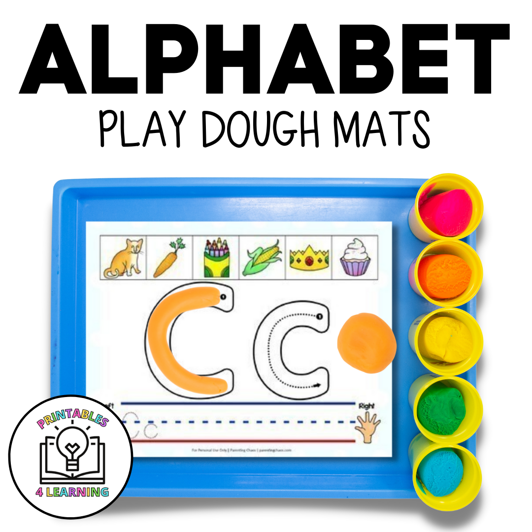 Alphabet Playdough Mats (FREE Printable Mats)