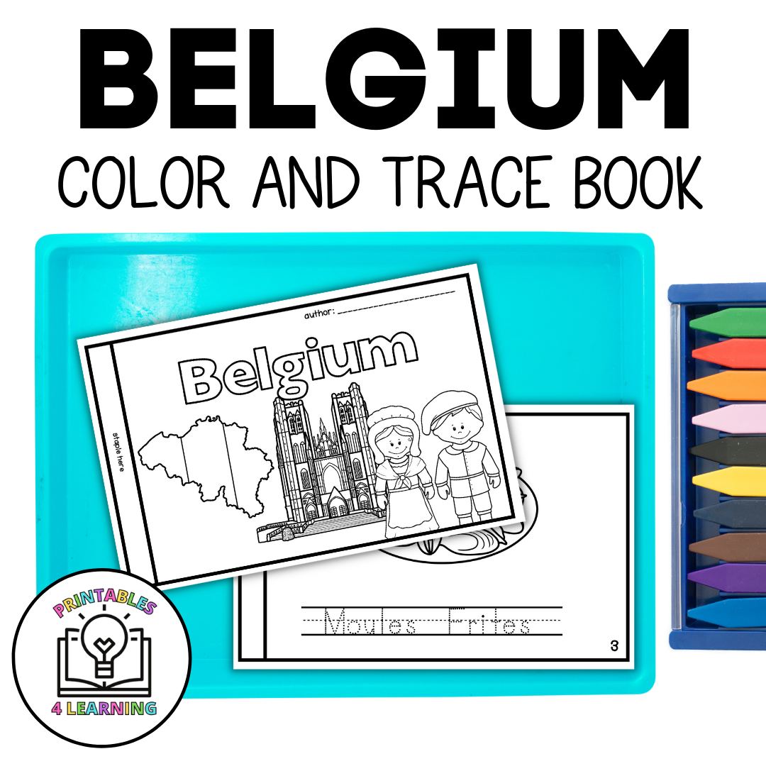 Belgium Color and Trace Book for Kids – Printables 4 Learning