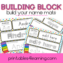 Load image into Gallery viewer, Editable Name Activity: Building Block Names - Printables 4 Learning