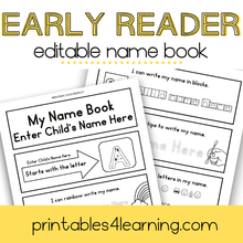 Load image into Gallery viewer, Editable Name Early Reader Book - Printables 4 Learning