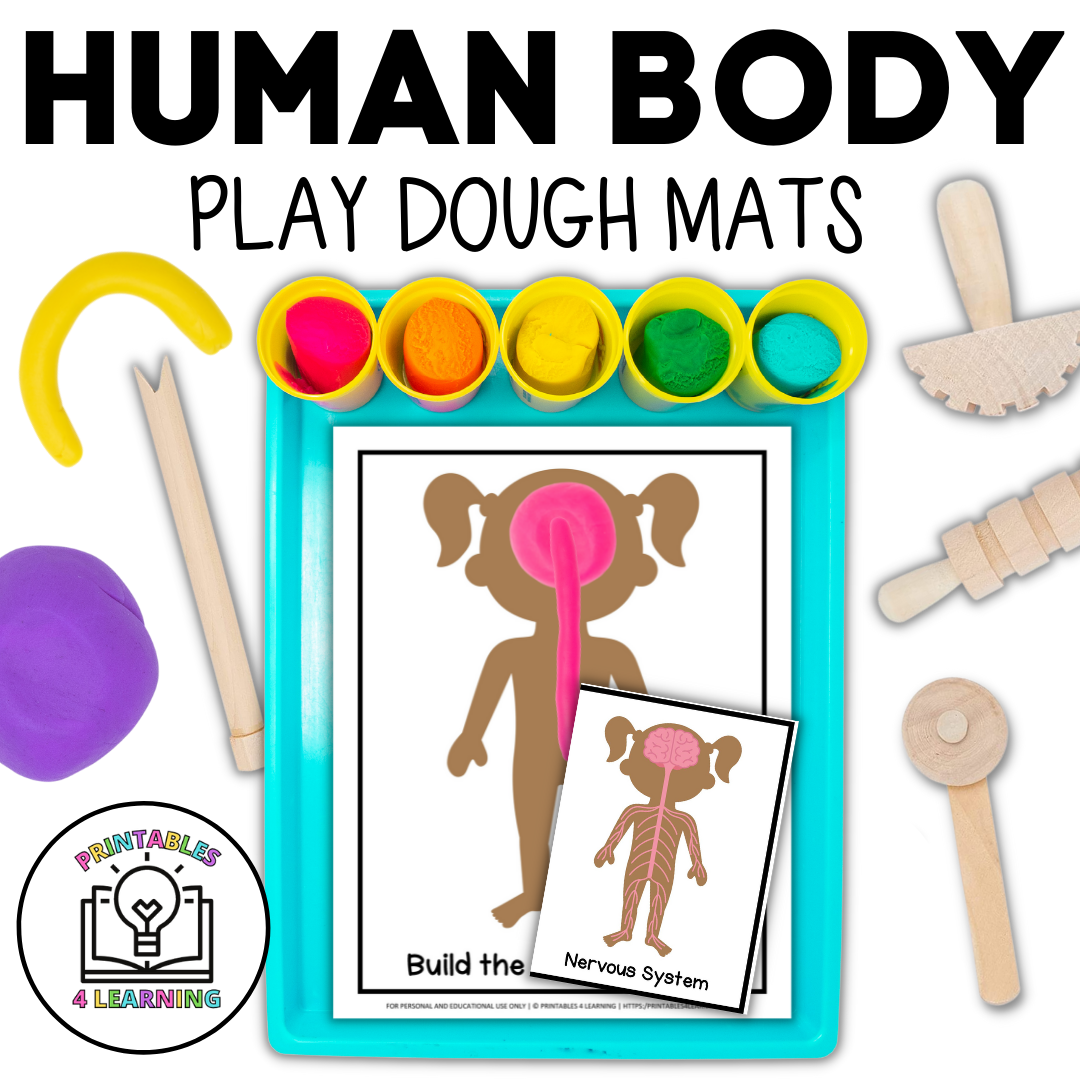 FREE Human Body Playdough Mats Printable Activity for Kids
