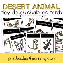 Load image into Gallery viewer, Play Dough Challenge Cards: Desert Animals