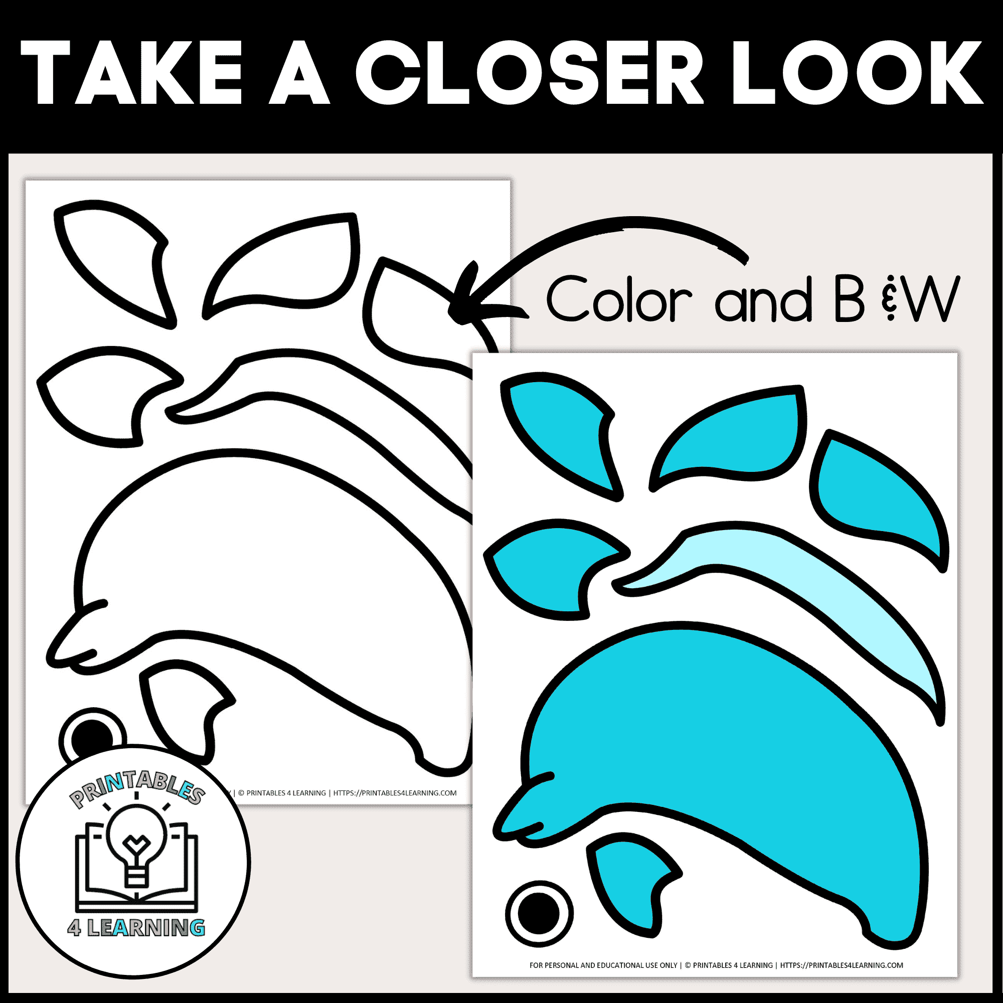 Dolphin Cut Out Printable