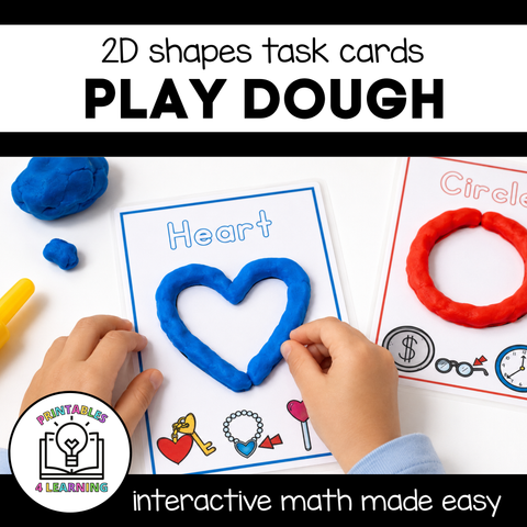 2D Shapes Play Dough Task Cards