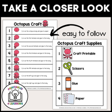Load image into Gallery viewer, Octopus Cut and Paste Craft with Visual Directions
