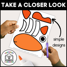 Load image into Gallery viewer, Clownfish Cut and Paste Craft with Visual Directions
