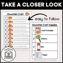 Load image into Gallery viewer, Clownfish Cut and Paste Craft with Visual Directions
