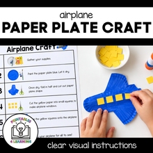 Load image into Gallery viewer, Airplane Paper Plate Craft with Visual Instructions
