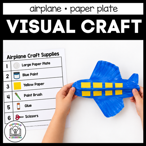 Airplane Paper Plate Craft with Visual Instructions