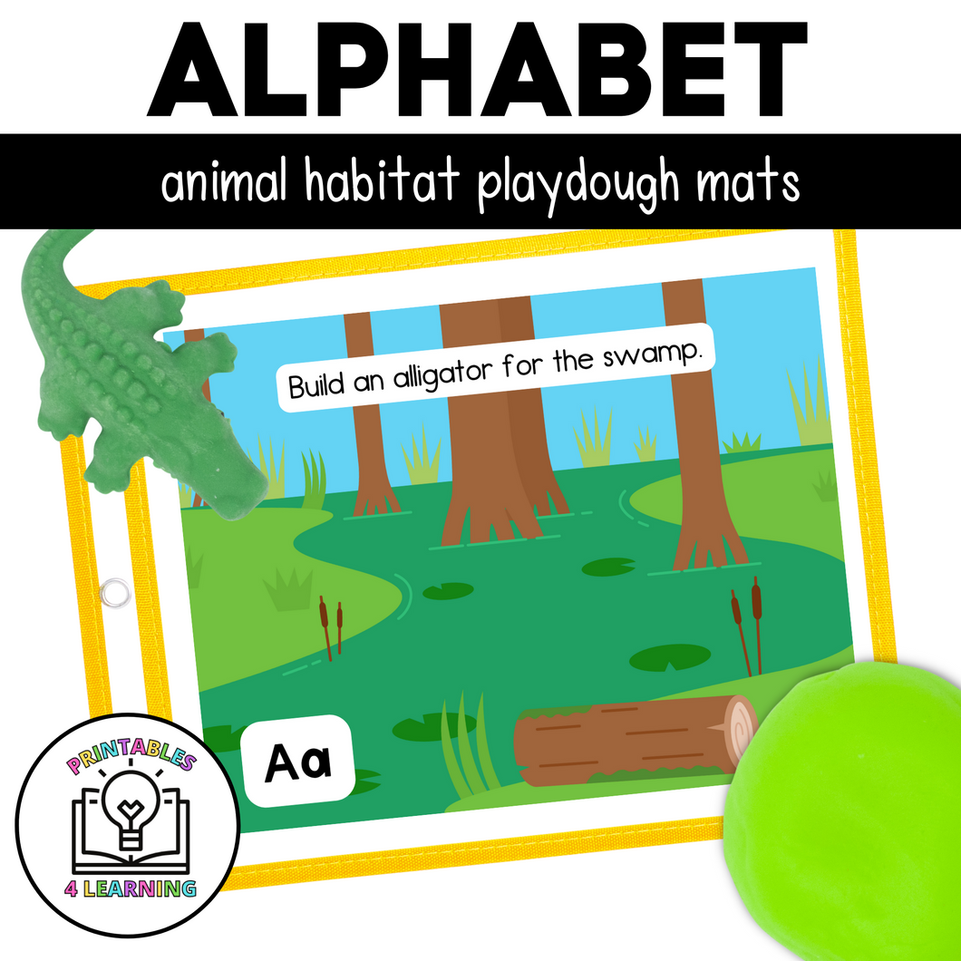 Animal Habitat Alphabet Play Dough Mats