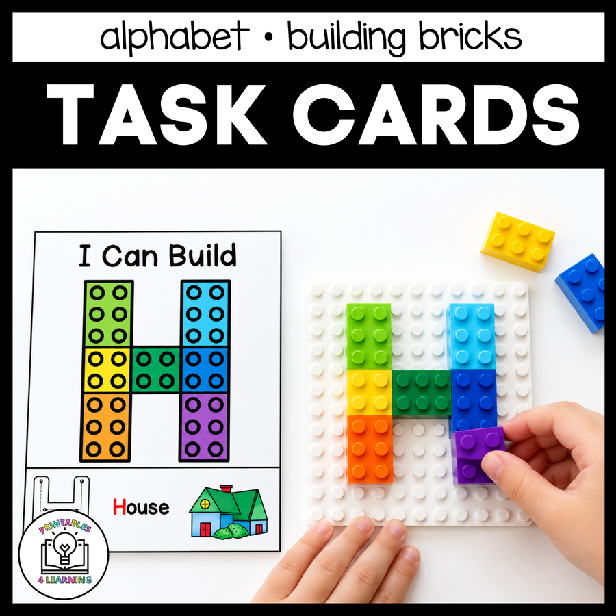 Fine Motor Task Cards: ABC Building Block Pack