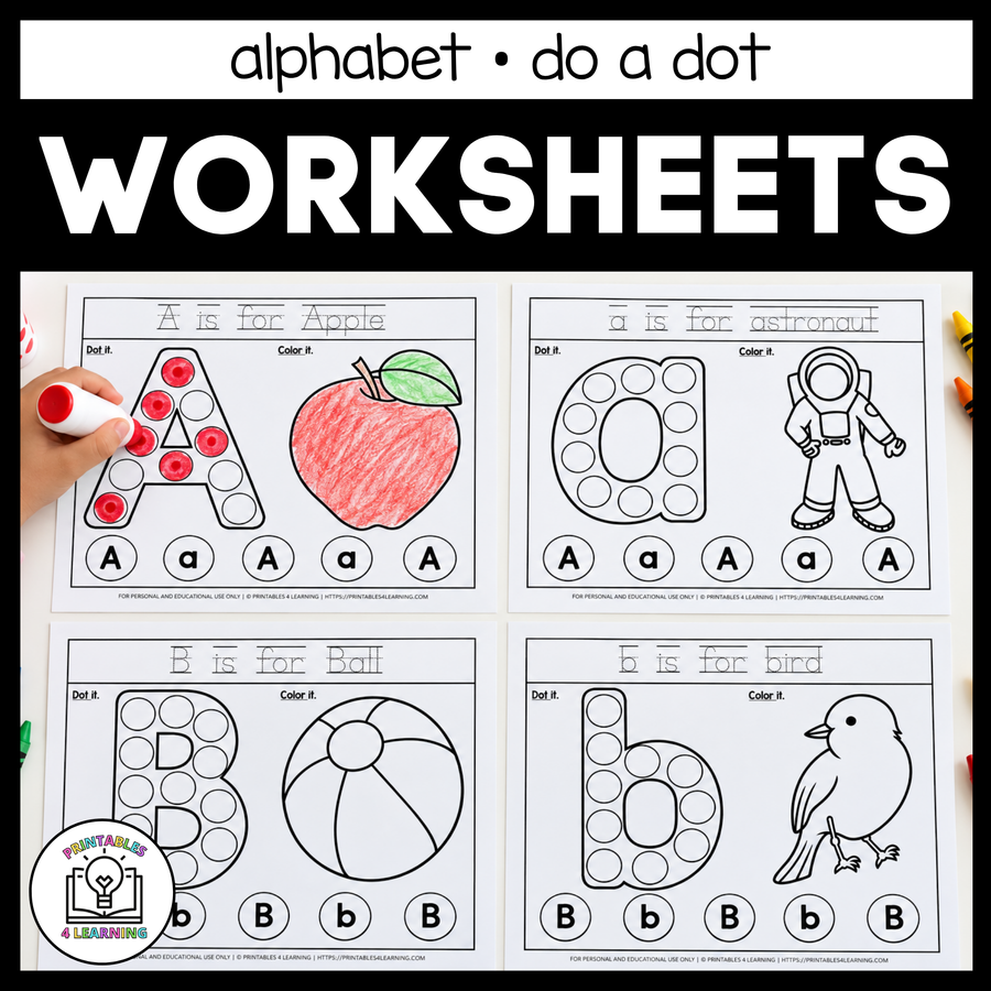 Alphabet Letters A to Z Dot Marker Printables