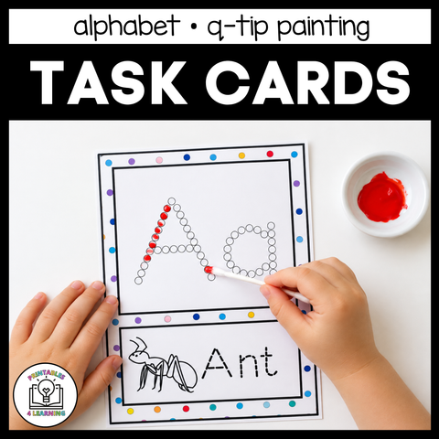 Alphabet Q-Tip Painting Task Cards
