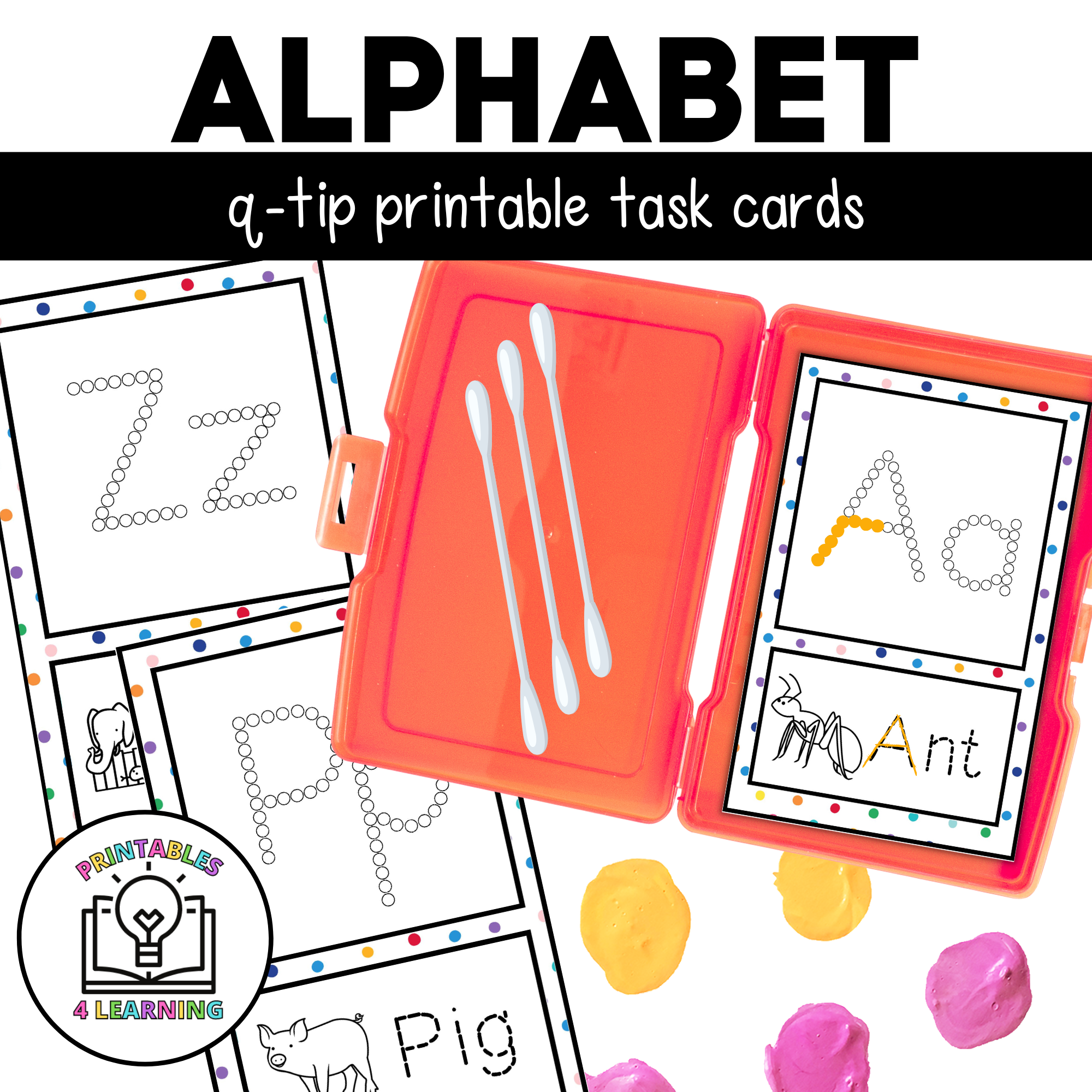 Fine Motor Task Cards: ABC Q-Tip Pack fine-motor-task-cards-abc-q-tip-pack