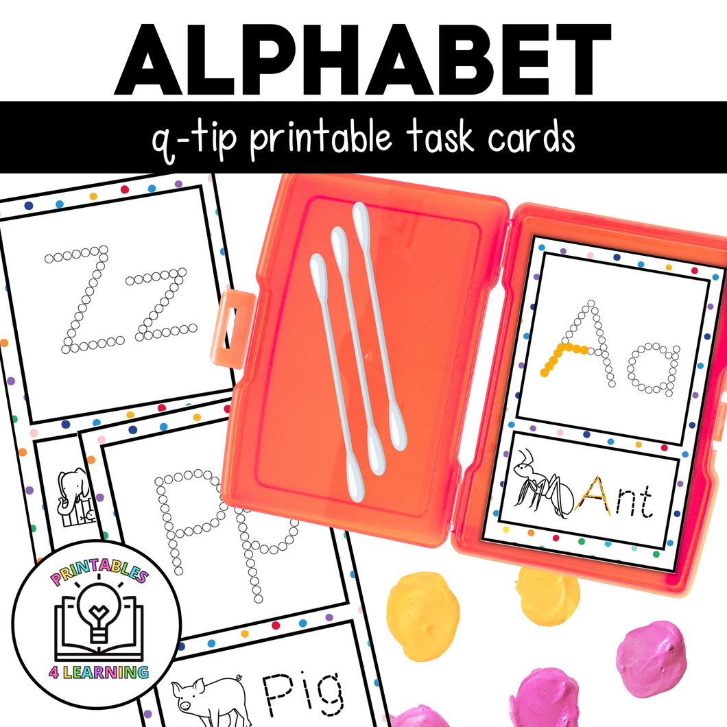 Fine Motor Task Cards: ABC Q-Tip Pack