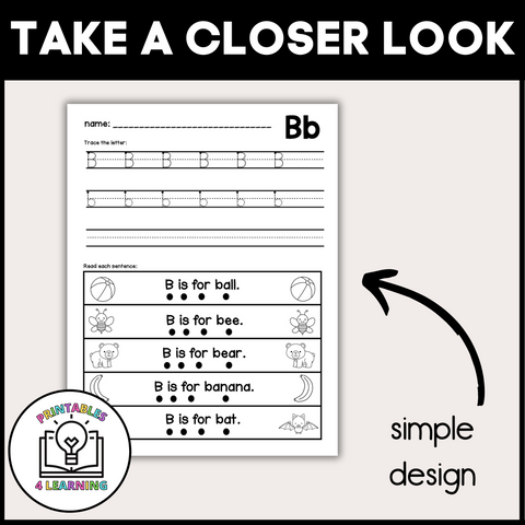 Alphabet Trace and Read Worksheets