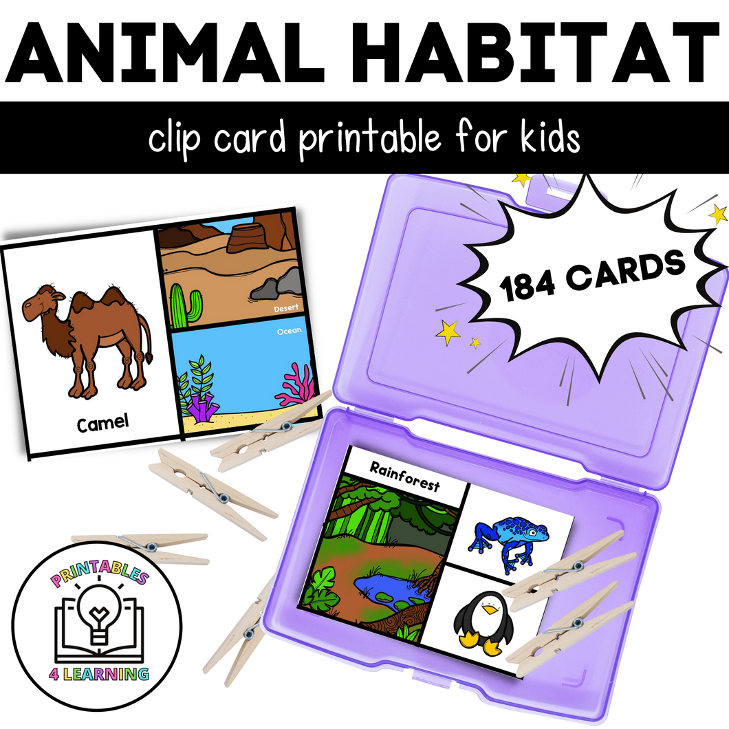 Animal Habitat Clip Cards