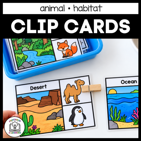 Animal Habitat Clip Cards