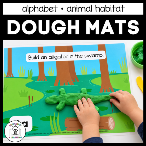 Animal Habitat Alphabet Playdough Mats