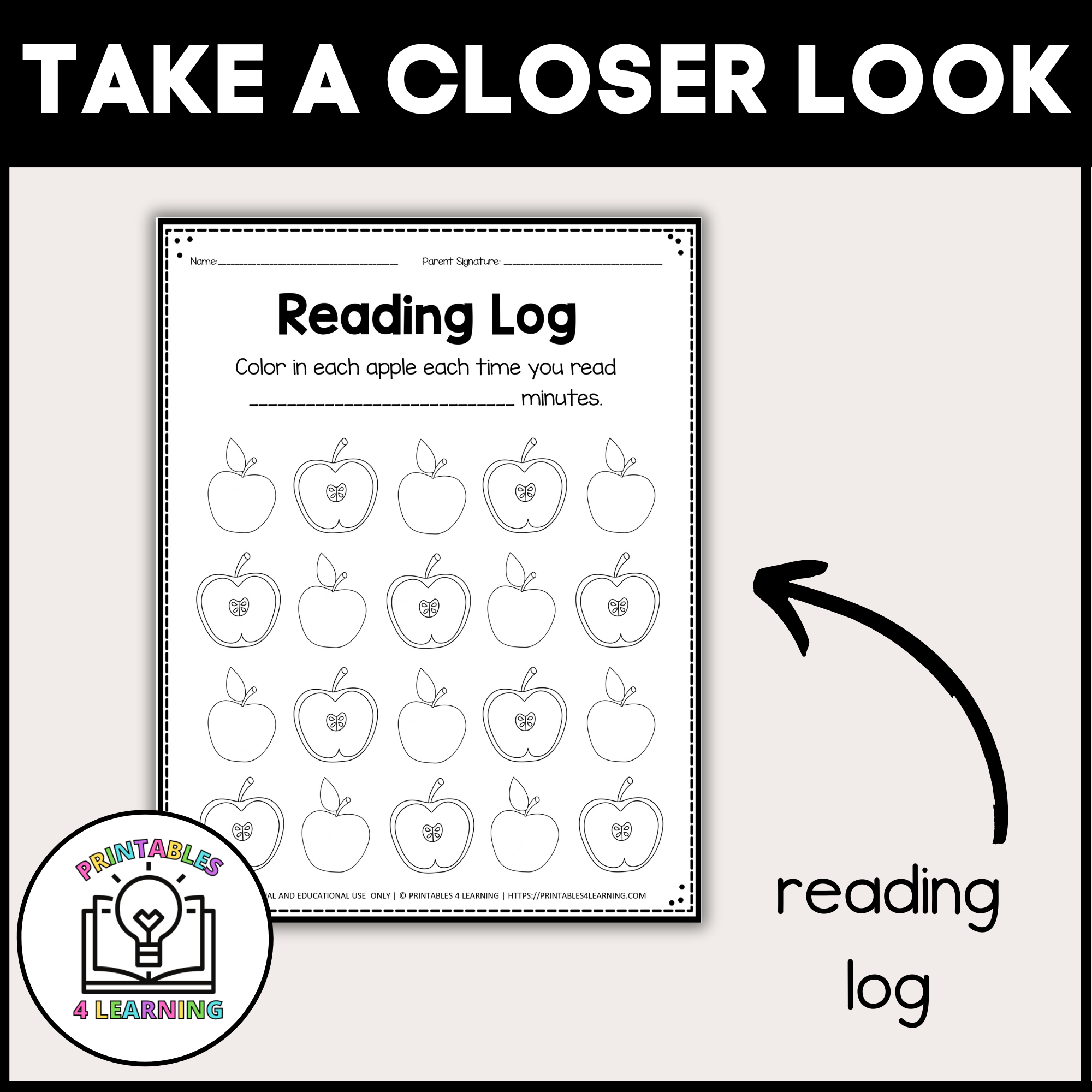 Editable Reading Log: Apple Books for Kids with Parent Handout editable-reading-log-apple-books-for-kids-with-parent-handout
