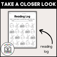 Load image into Gallery viewer, Editable Reading Log: Back to School Books for Kids with Parent Handout
