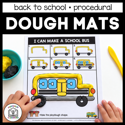 Back to School Play Dough Mats with Procedural Images