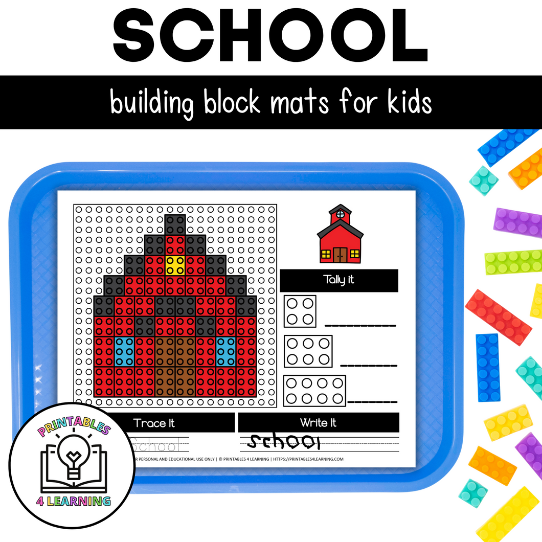 Back to School Building Brick Mats