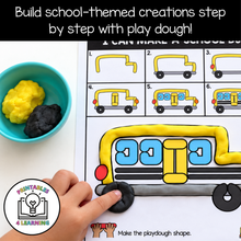 Load image into Gallery viewer, Back to School Play Dough Mats with Procedural Images
