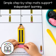 Load image into Gallery viewer, Back to School Play Dough Mats with Procedural Images
