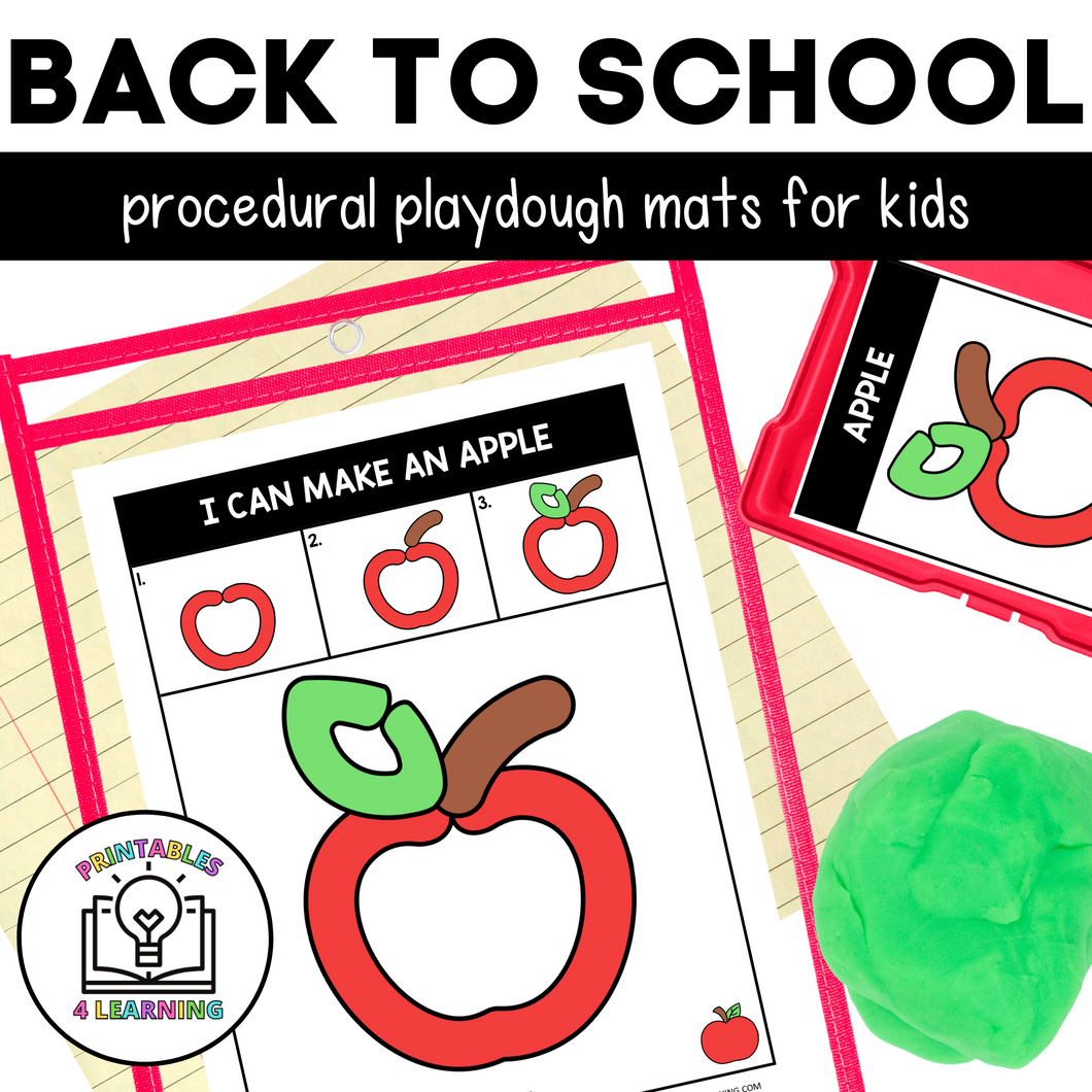 Back to School Playdough Mats with Procedural Images