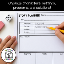 Load image into Gallery viewer, Back to School Editable Roll a Story Writing Prompts Pack
