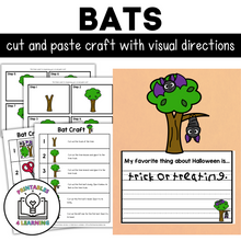 Load image into Gallery viewer, Halloween Bat Cut and Paste Craft with Visual Directions
