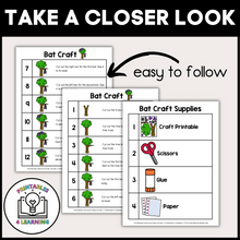 Load image into Gallery viewer, Halloween Bat Cut and Paste Craft with Visual Directions

