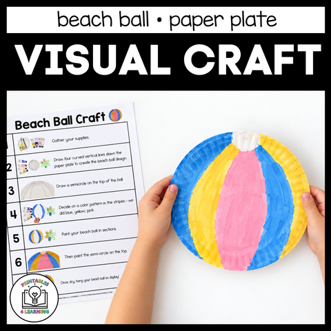 Beach Ball Paper Plate Craft with Visual Instructions